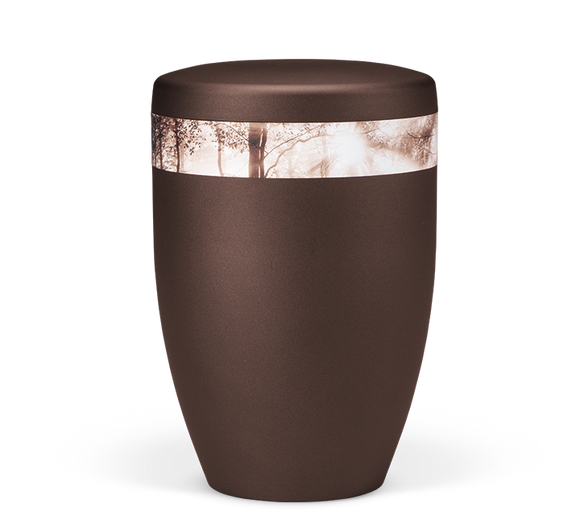 Heiso Avantgarde Kastanienbraun Dekor Sepia Effekt Bio Urne