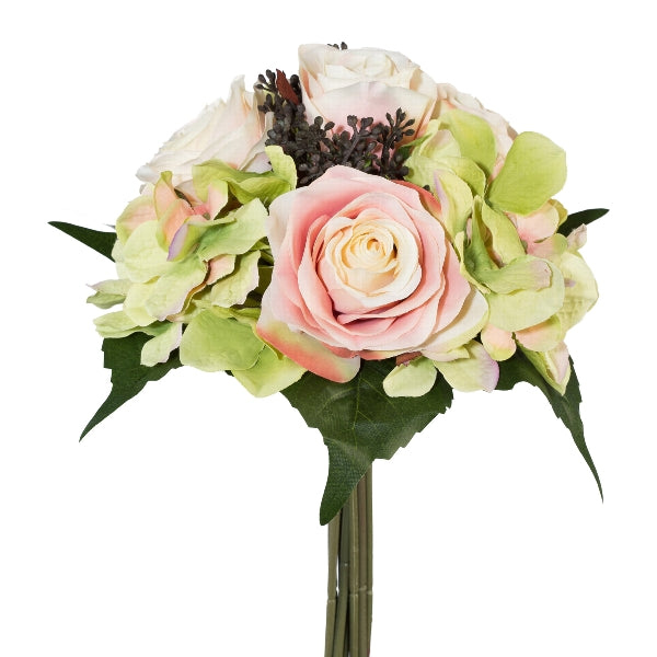 Kaufen rosen-hortensienbouquet-31cm-chmapagner Blumenstrauß Kunstpflanze deko