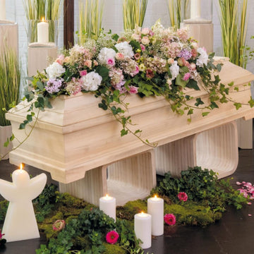 Catafalque en bois clair 2 pièces