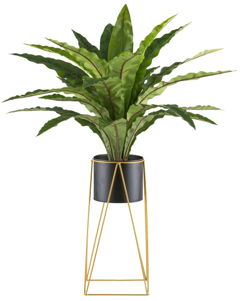 Palmera sobre rejilla de metal planta artificial deco