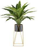 Palmera sobre rejilla de metal planta artificial deco-2