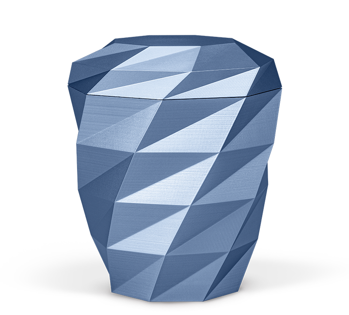 Kaufen gletscherblau Heiso Polygon 3D Druck Bio Urne