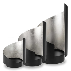 Qult Windlicht Sail 3er-Set mit Kerzen Silber - 0