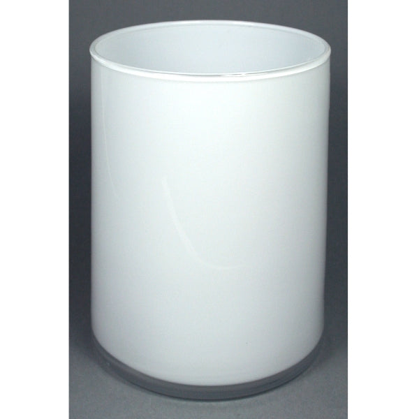 Glass vase cylinder white deco - 0
