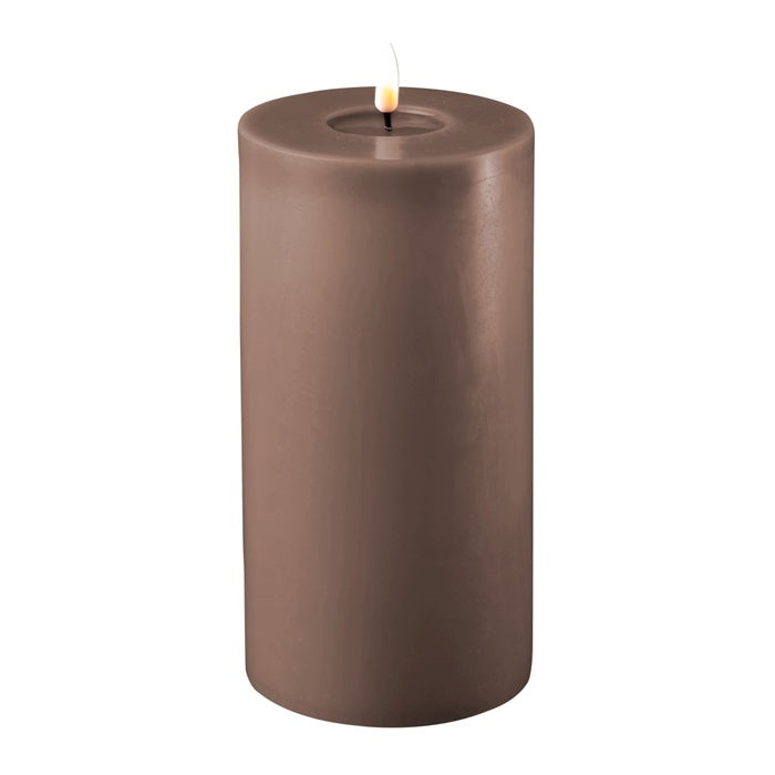Deluxe Homeart LED Candle Pillar Candle Indoor Mocha