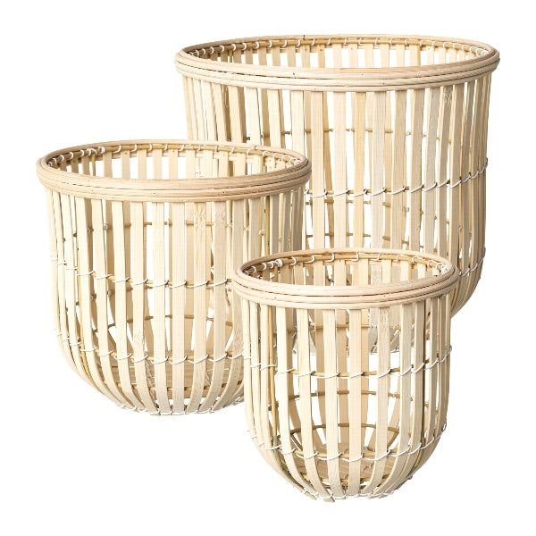 Bamboo basket set of 3 QUITO