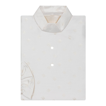 Besta Talar Damen Jaquarddamast Beige, Pinselstrich, Stehkragen