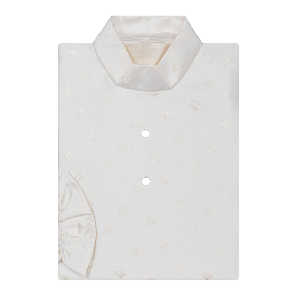 Besta Talar Damen Jaquarddamast Beige, Pinselstrich, Stehkragen