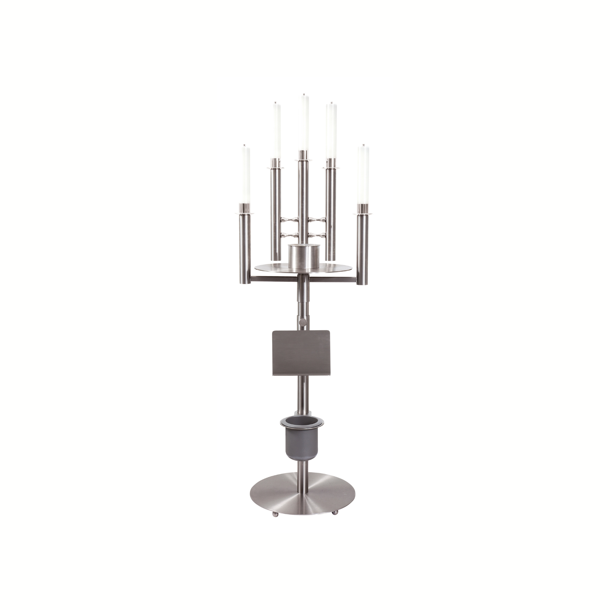 Besta candelabro de acero inoxidable con portafotos florero urna plato