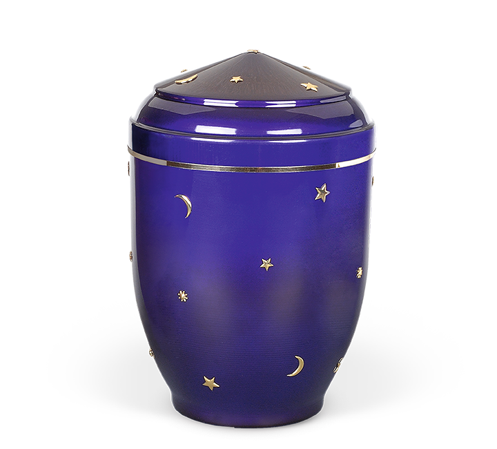 Heiso children's urn cobalt blue steel urn