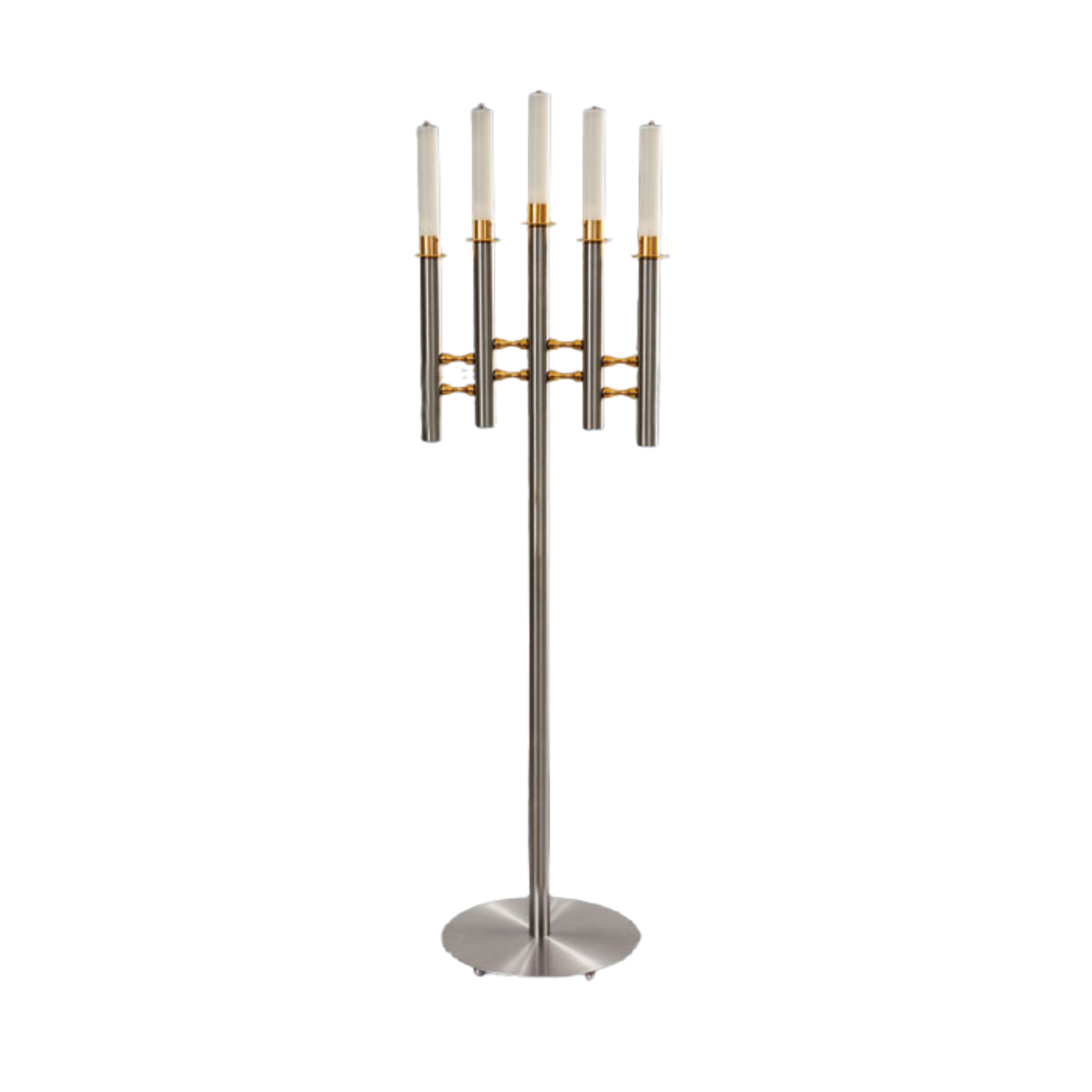 Besta Lampadaire en acier inoxydable 5 flammes