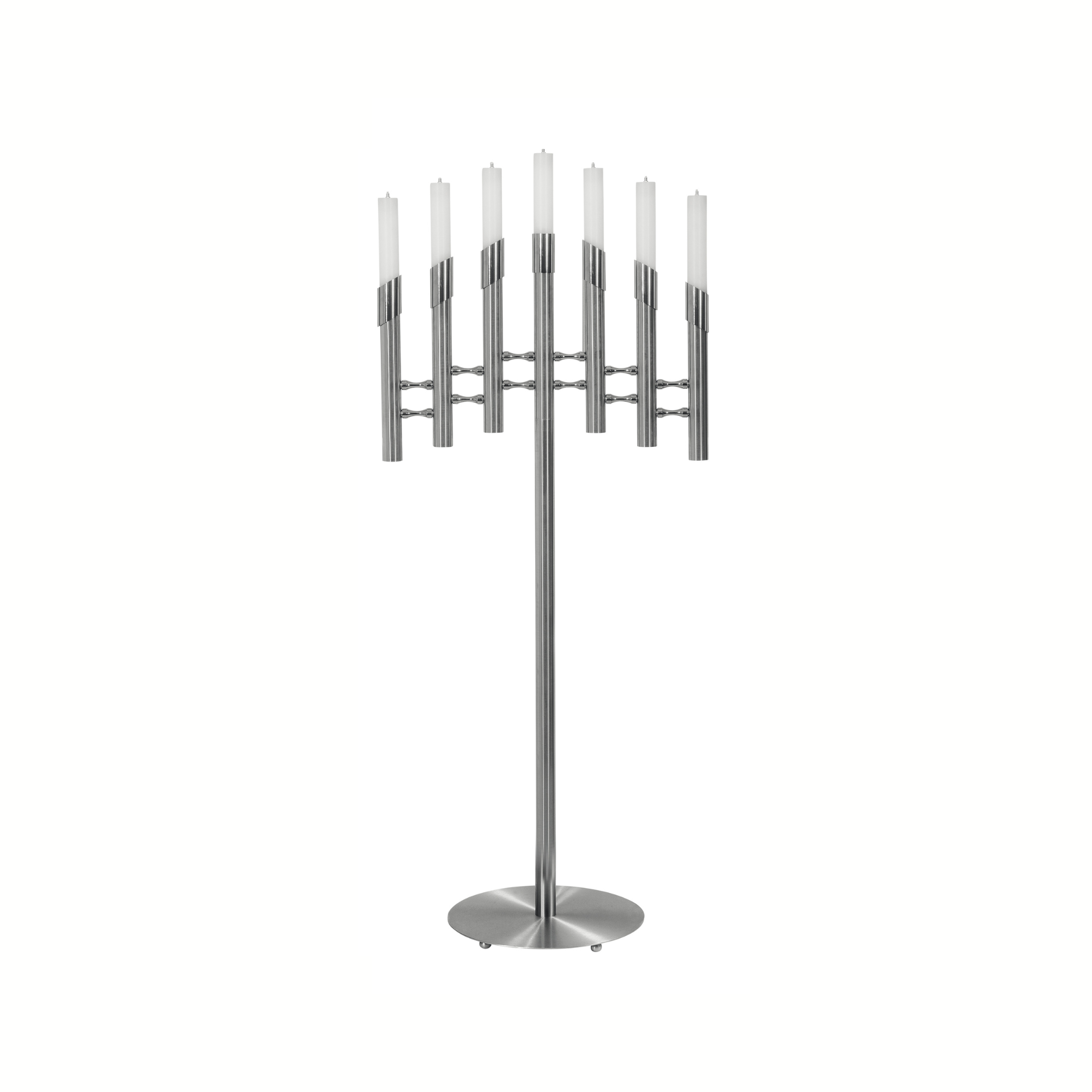 Lampadario Besta in acciaio inox a 7 fiamme moderno - 0