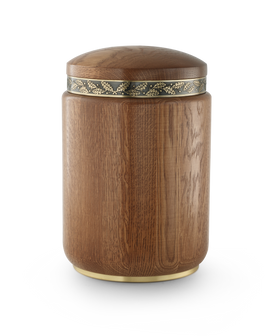 Völsing Urne Zierring Messing massiv Holz - 0