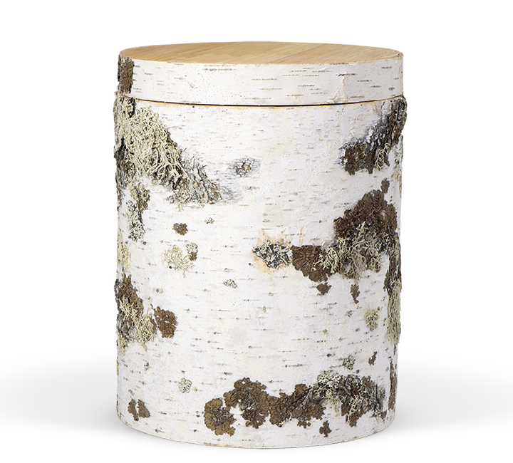 Heiso birch tree bark look wooden urn