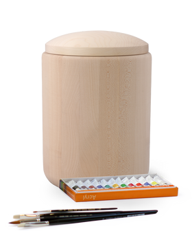 Völsing Urne Edition Vivre Holz mit Malset