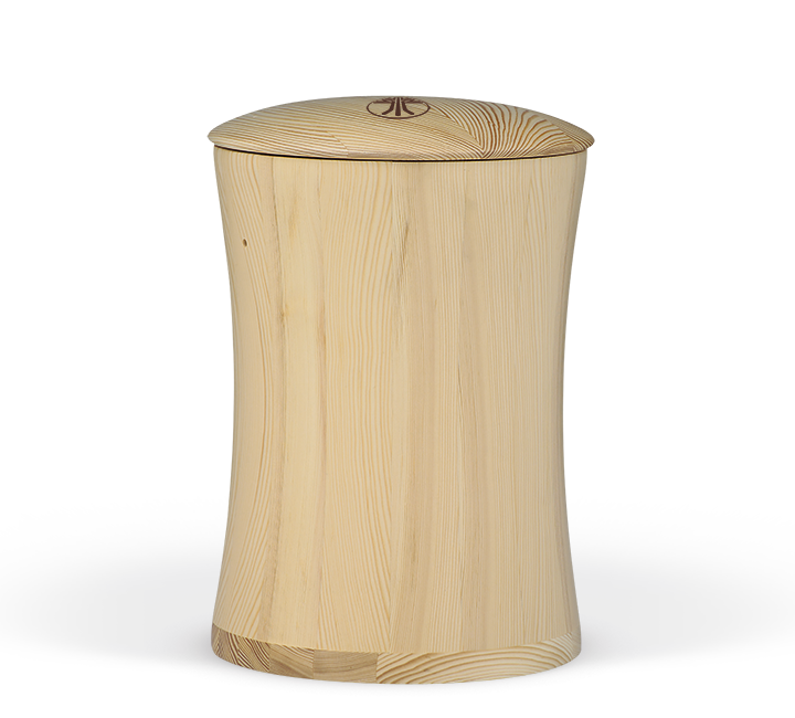 Heiso pine natural wood urn