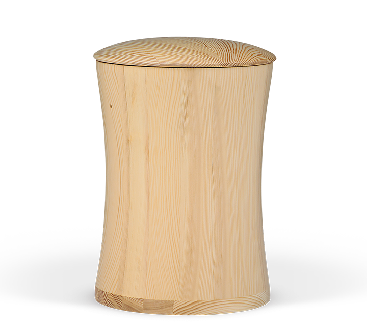 Heiso pine natural wood urn