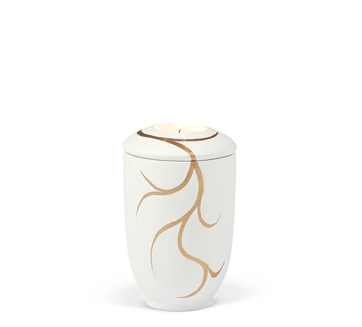 Heiso memorial urn ceramic motif
