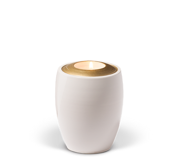 Heiso Gedenkurne Golddeckel Keramik