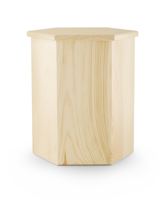 Urna Völsing in legno esagonale