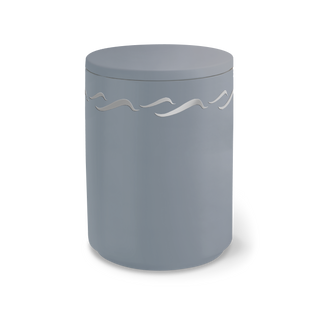 Kaufen taubenblau-silber Feuer und Erde Aqua Brise Bio Lehm Urne Seeurne