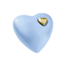 Urna marina in argilla organica a forma di cuore di fuoco e di terra, di colore verde acqua-1