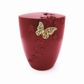 Bella Memoriam Rotes Blattwerk Bio Urne