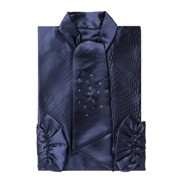 Besta Talar Damen Viskose Blau, Swarowski-Kristalle, Schalkragen