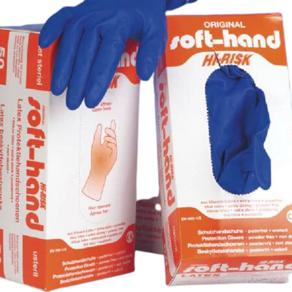 Soft-Hand HI-Risk Latex Handschuhe blau