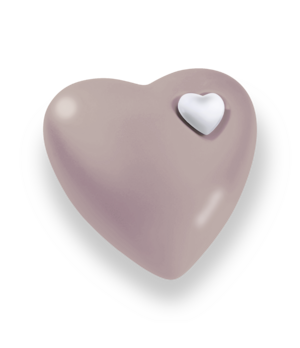 Feuer und Erde Herz Bio Lehm Urne