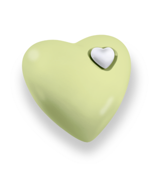 Feuer und Erde Herz Bio Lehm Urne