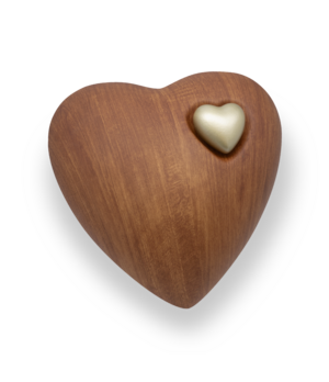 Urna in argilla organica con cuore di fuoco e terra