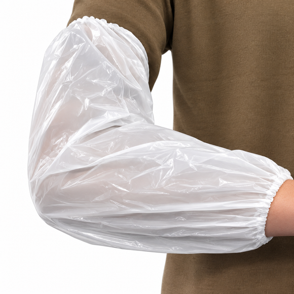 PE sleeve protectors, white, 400 x 200 mm, 17 µm / 10 pieces