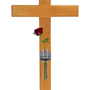 Grabschmuckhalter für Grabkreuze inkl. Glasvase-1