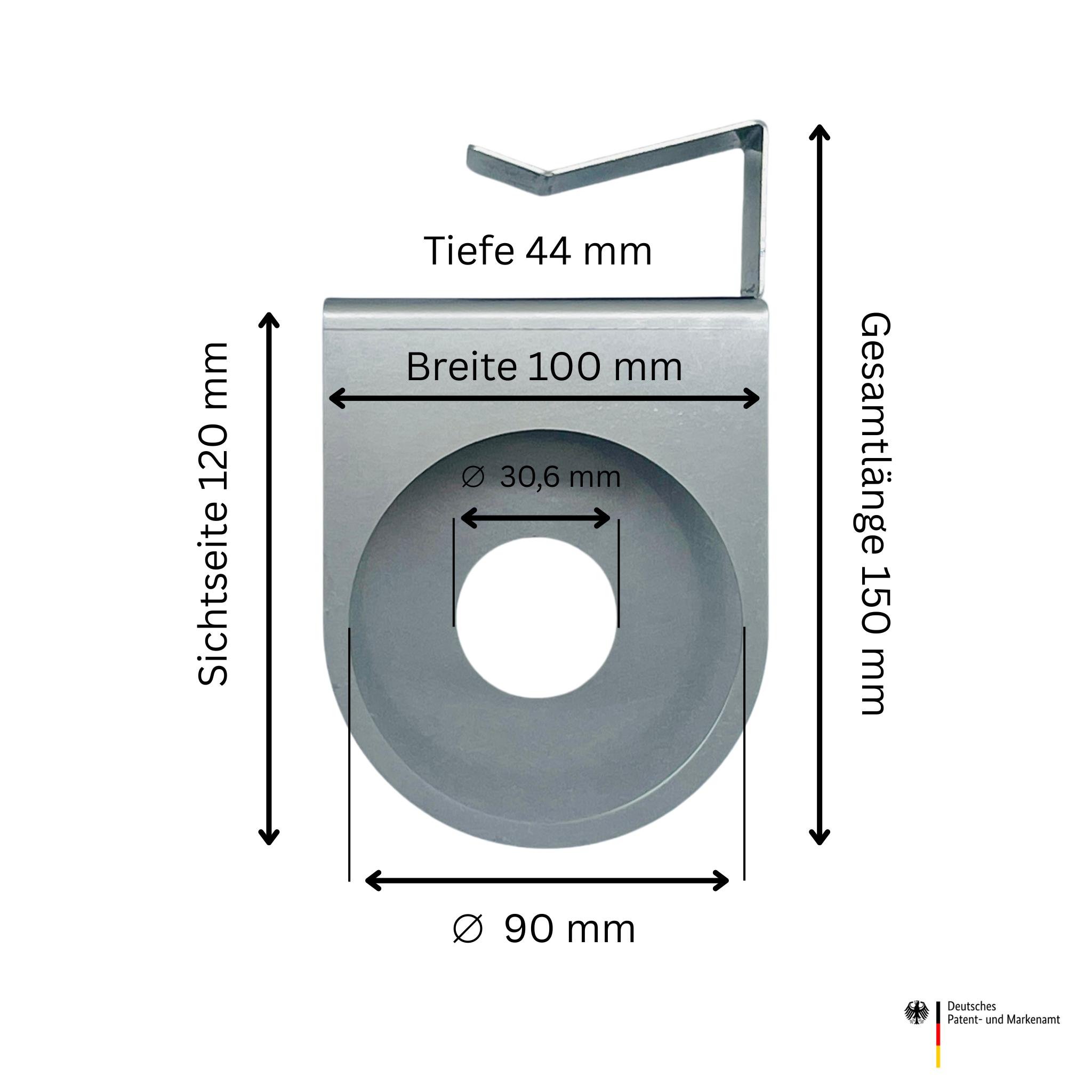 Kaufen breite-100-mm Grabschmuckhalter für Grabkreuze inkl. Glasvase