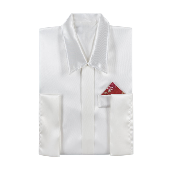 Besta Talar Herren Elfenbein, Einstecktuch Bordeaux