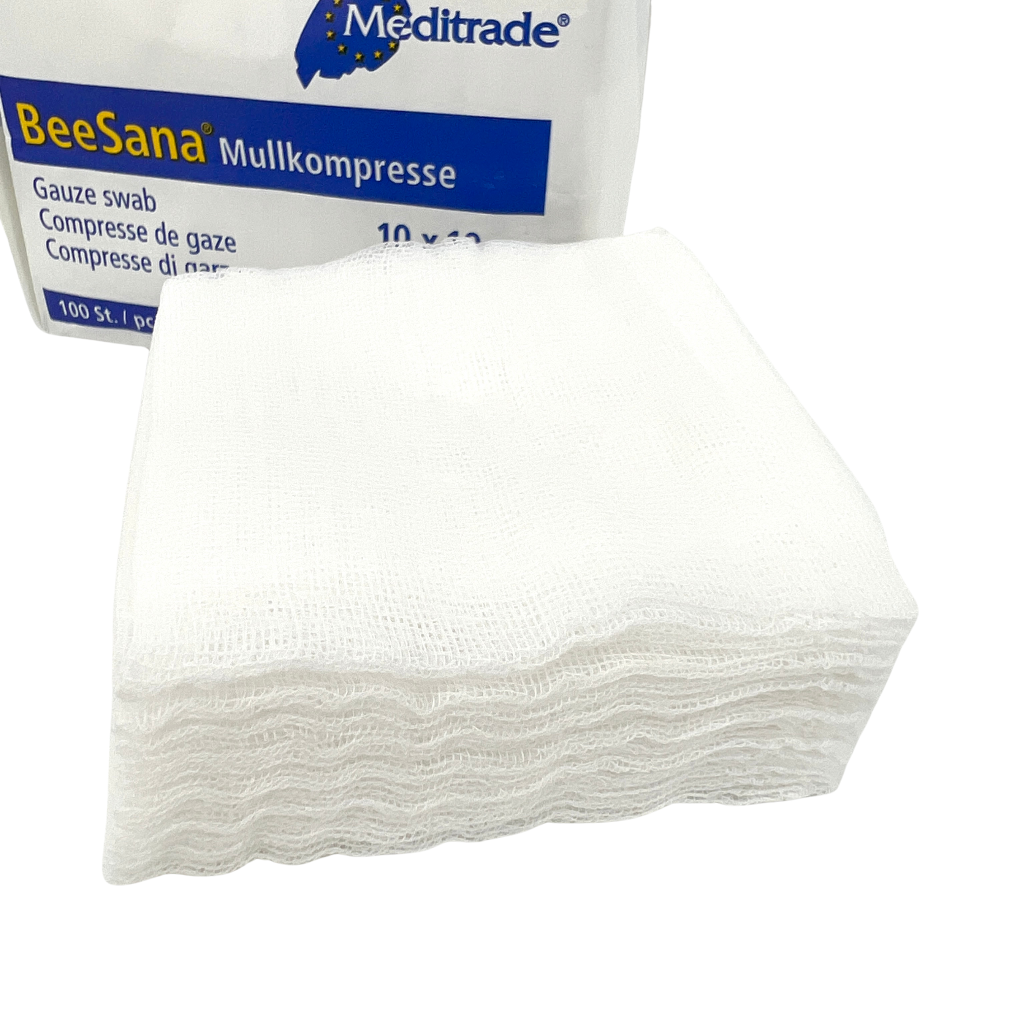 Gauze compresses, non-sterile, 8-ply, 10 x 10 cm