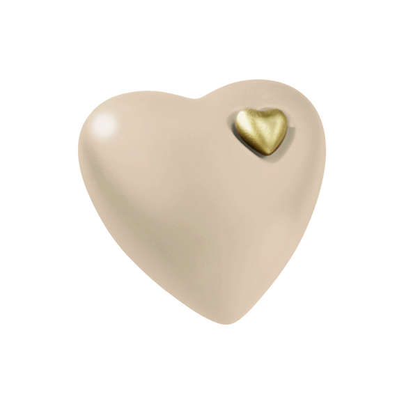 Feuer und Erde Herz Bio Lehm Urne