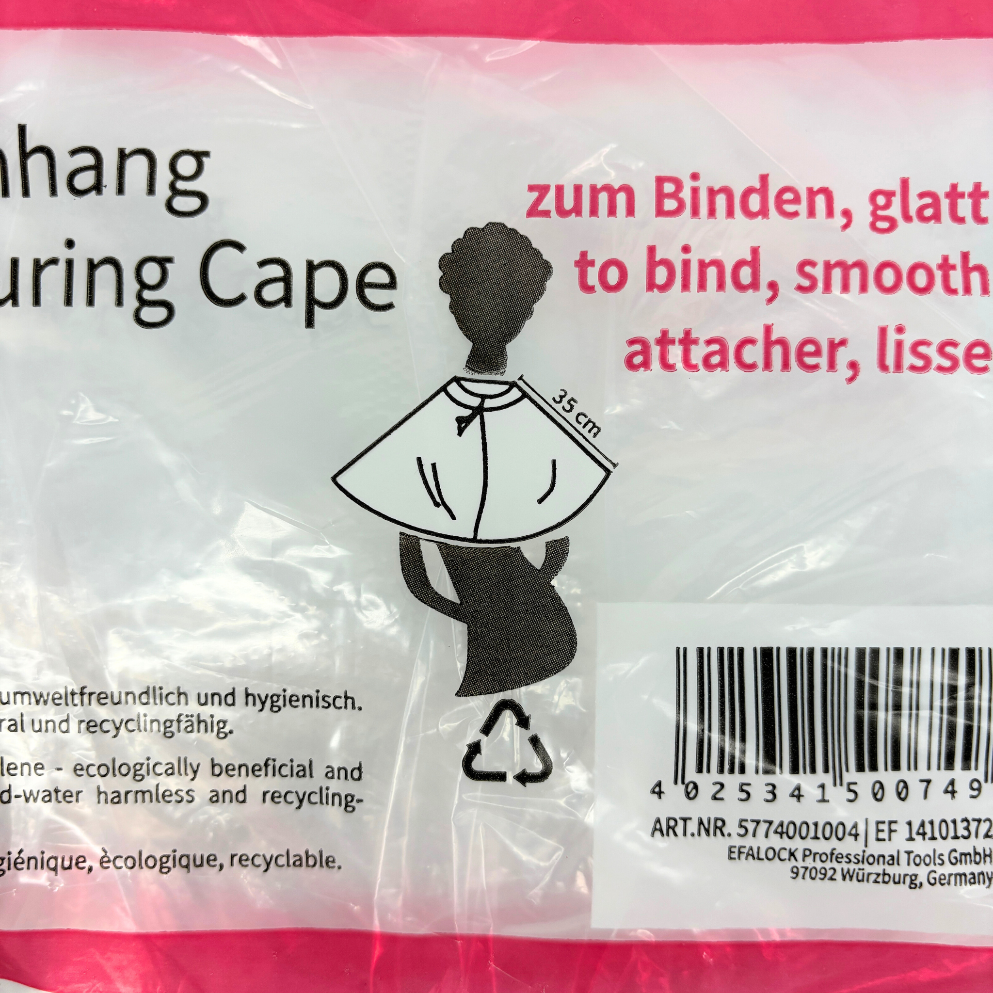 PE-Einmal-Kosmetikumhang, PE, kurz, transparent / 50 Stück