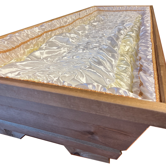 Lavabis Sargbespannung Satin gerafft Champagner