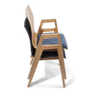 Sedia impilabile Lavabis in legno imbottito con bracciolo-4