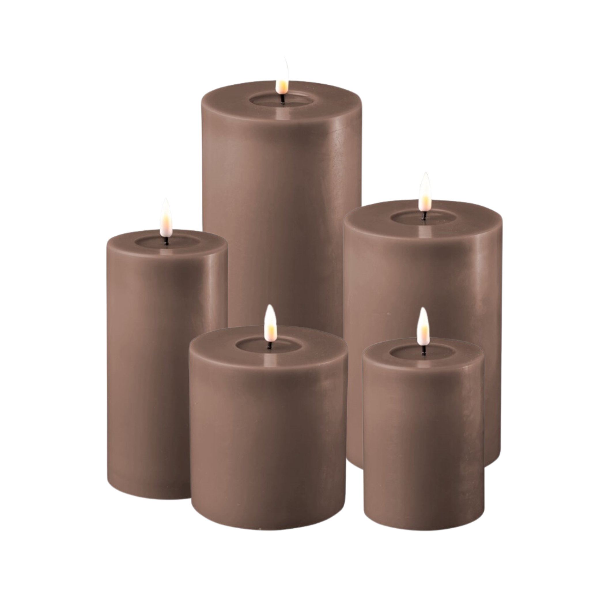 Deluxe Homeart LED Candle Set Indoor Mocha