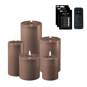 Deluxe Homeart LED Kerzen Set Indoor Mokka