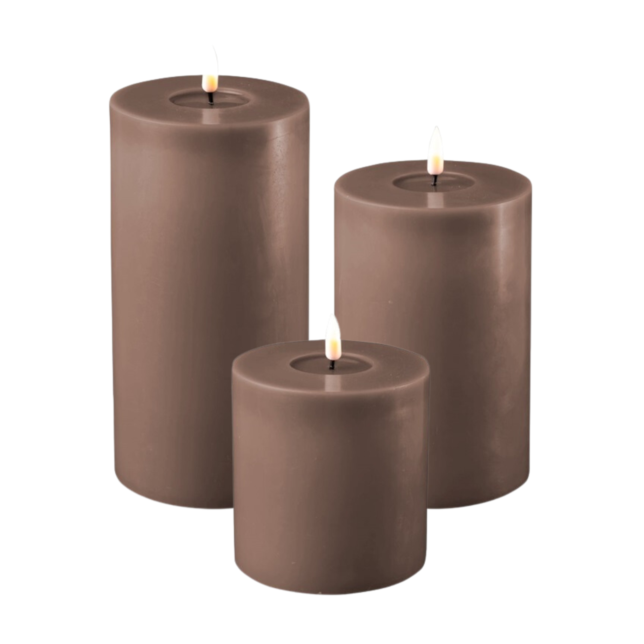 Deluxe Homeart LED Candle Set Indoor Mocha - 0