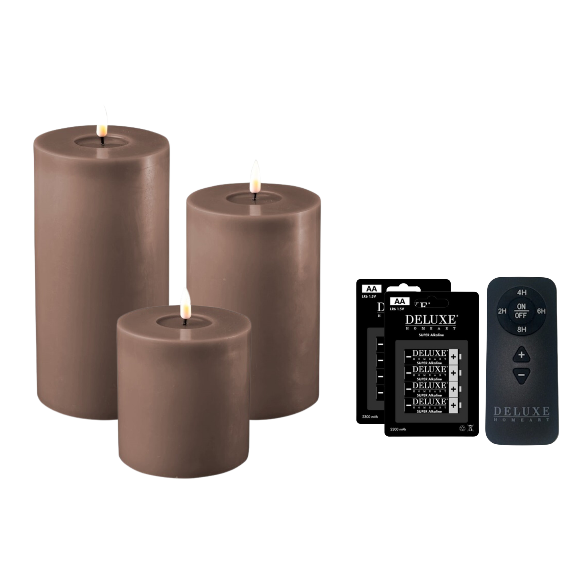 Deluxe Homeart LED Candle Set Indoor Mocha