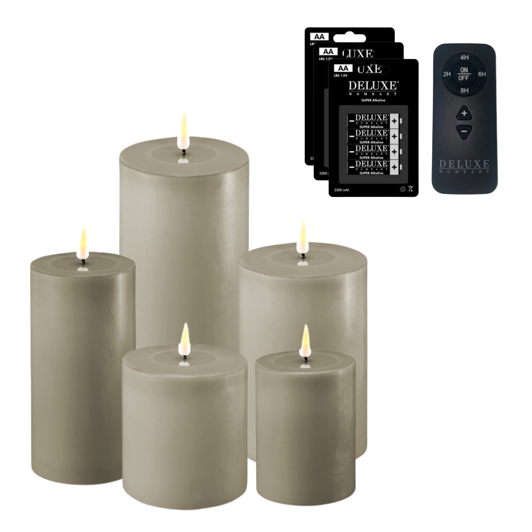Deluxe Homeart LED Candle Set Indoor Sand Colors