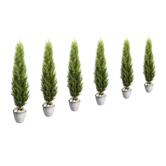Thuja smaragd Kunstpflanze deko 6er Set