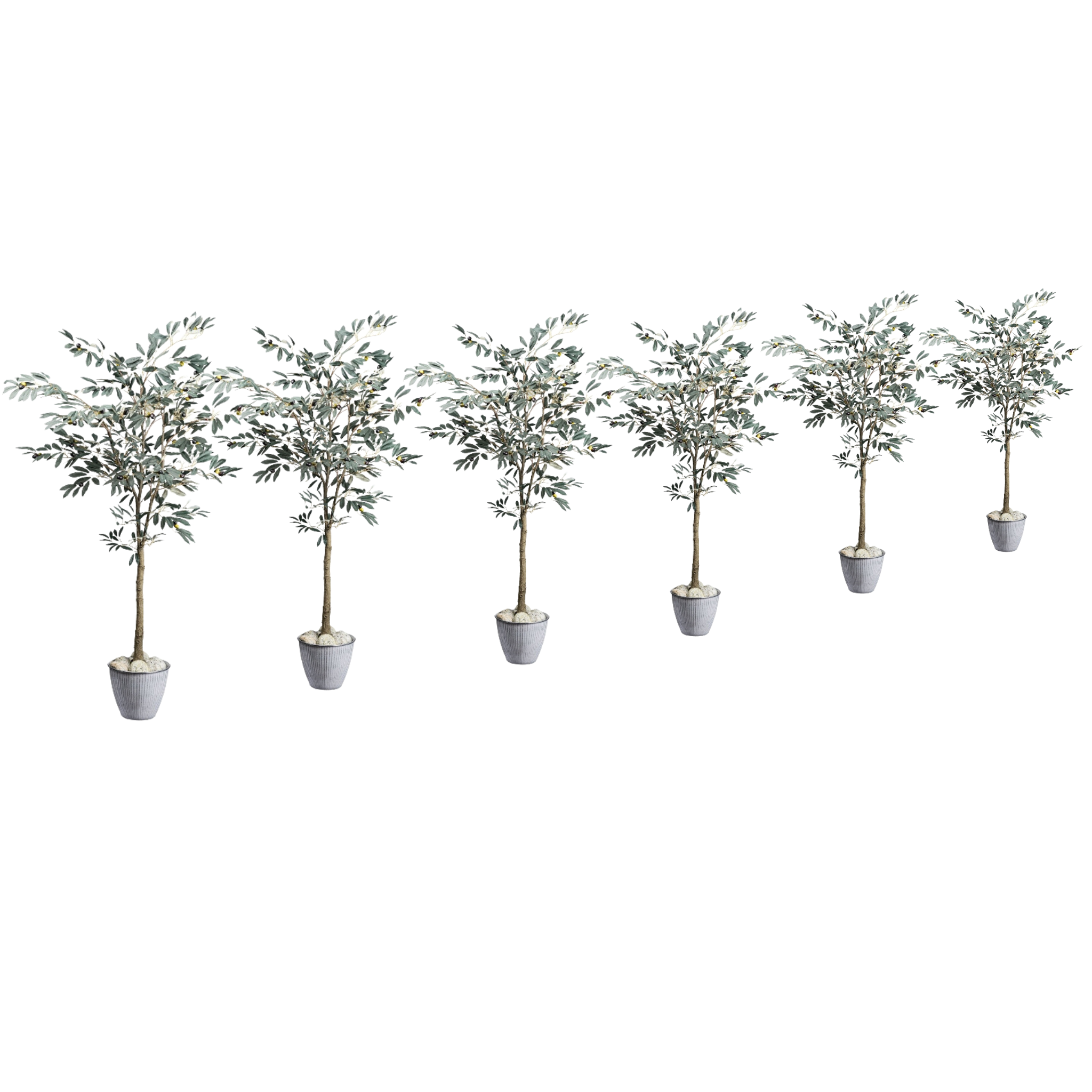 Olive tree artificial plant deco set of 6