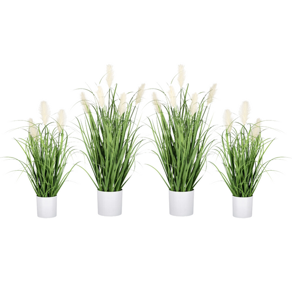 Erba della pampa pianta artificiale erba artificiale deco set da 4