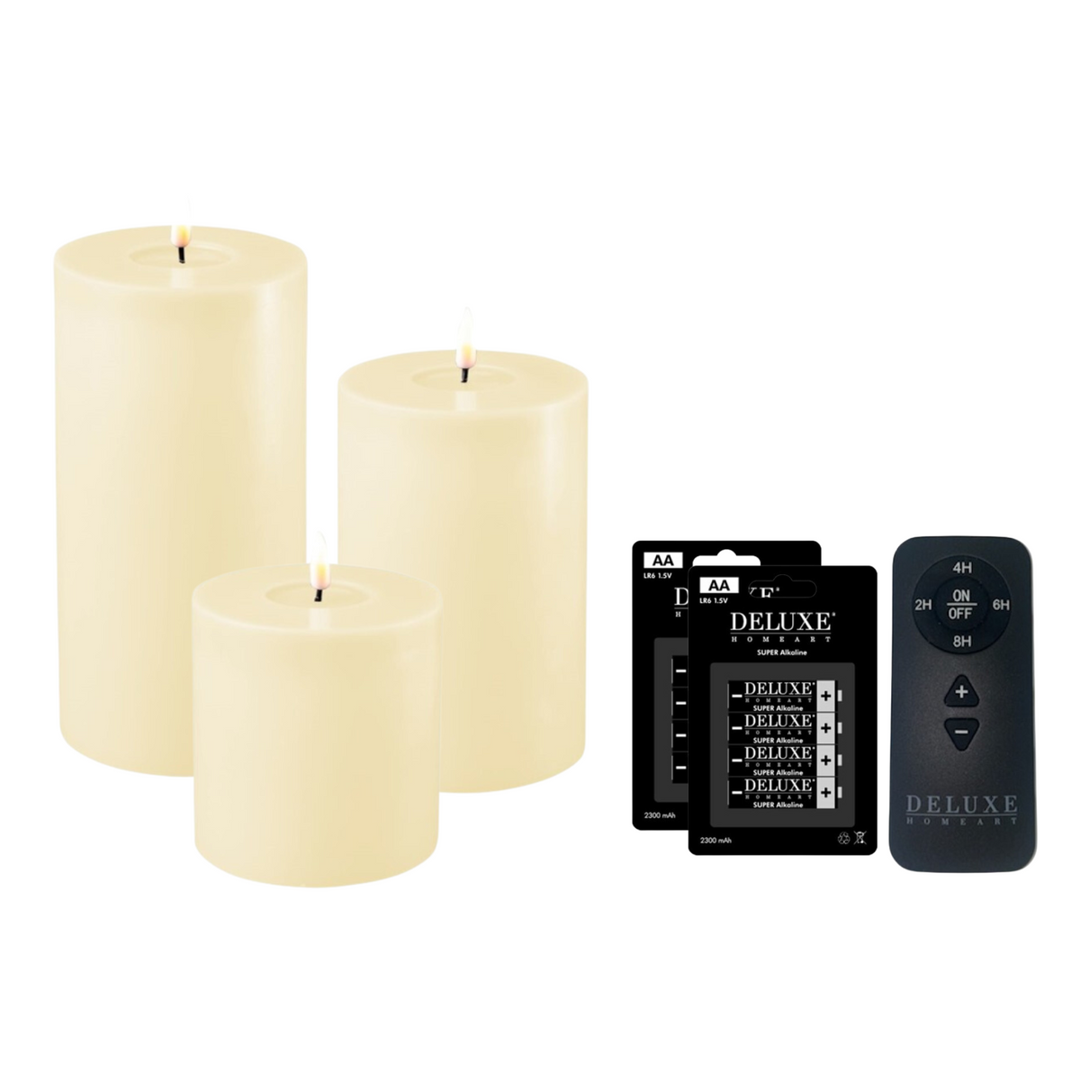 Deluxe Homeart LED candle set indoor cream
